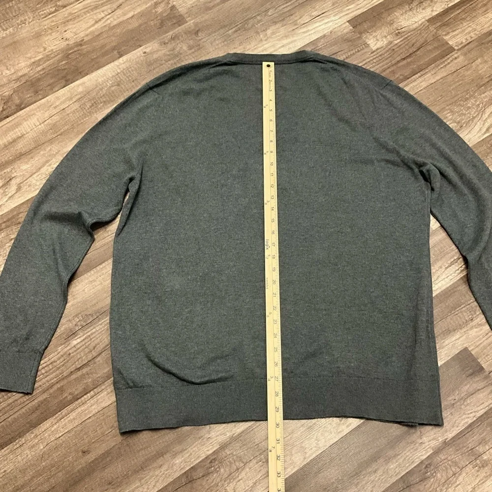 Banana Republic Men's Pullover Luxe V-neck Cotton Blend Sweater Size XXL In Gray